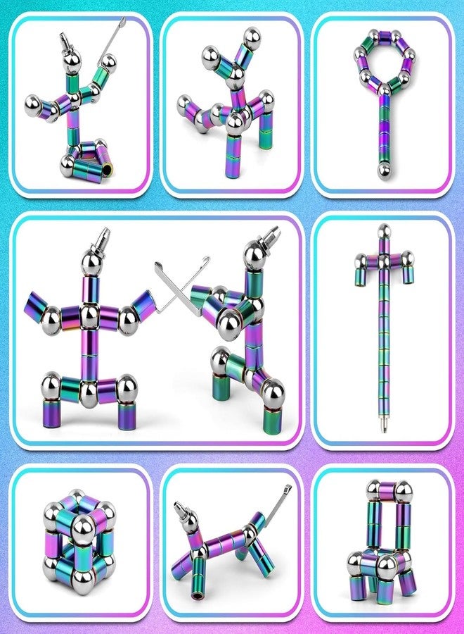 SUKEE Magnetic Fidget Pen, Decompression Toy Pen with Magnetic Rings and Steel Balls, Stress Relief Creative Gadget for Kids and Adults, for Teens, Fidget Pen, Magnetic Pen (Rainbow) - Image 5